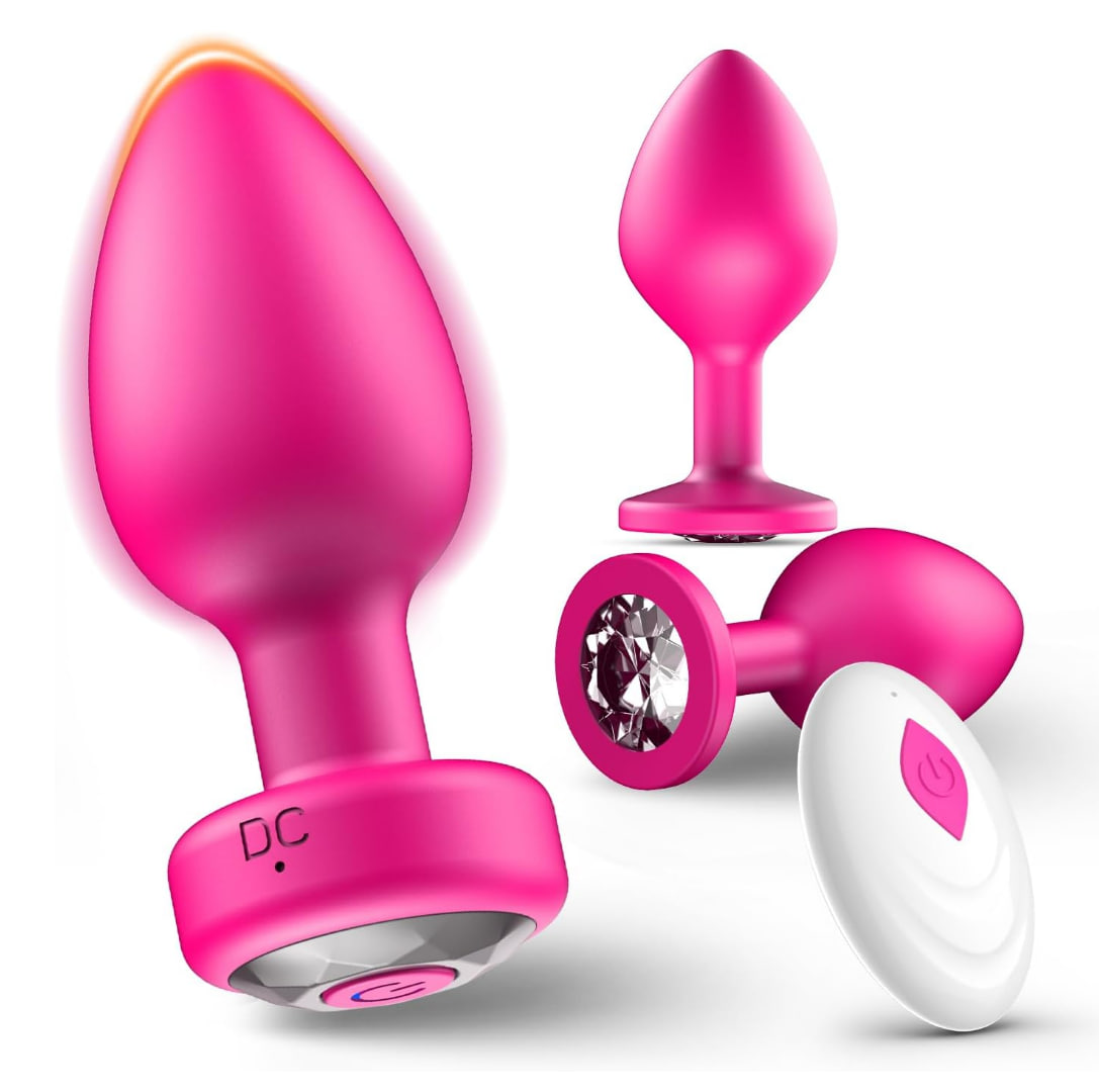 Anal Plug Sex Toys Vibrator&ndash;3Pcs Silicone Butt Plugs Training Kit with Remote Control, 10 Vibration Modes, Prostate Massager for Adults &ndash; Pink